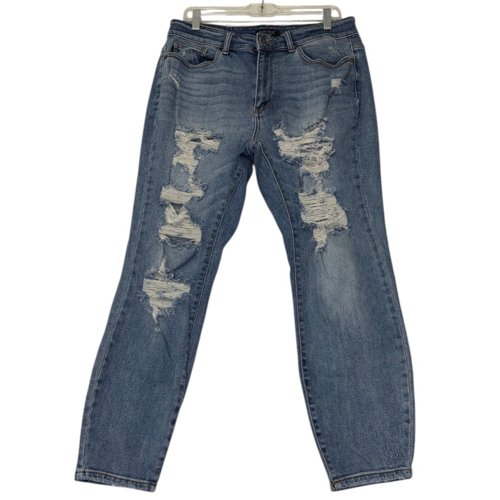 Judy Blue Boyfriend Fit Distressed Jeans Light Wash Size 14W JB82170LT-PL